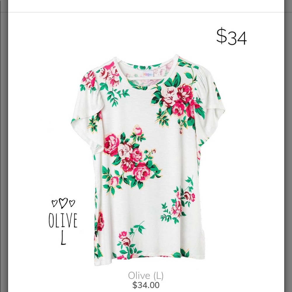 Brand new floral lularoe Olive. Size Large